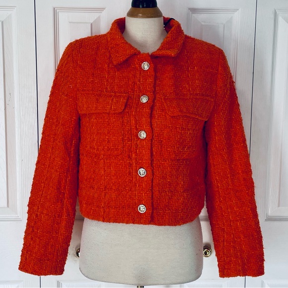 Rachel Zoe Jackets & Blazers - Rachel Zoe Vibrant Orange Tweed Blazer
